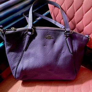 Purple pebbled leather NWOT handbag with shoulder straps